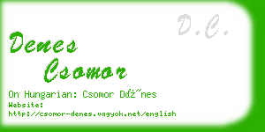 denes csomor business card